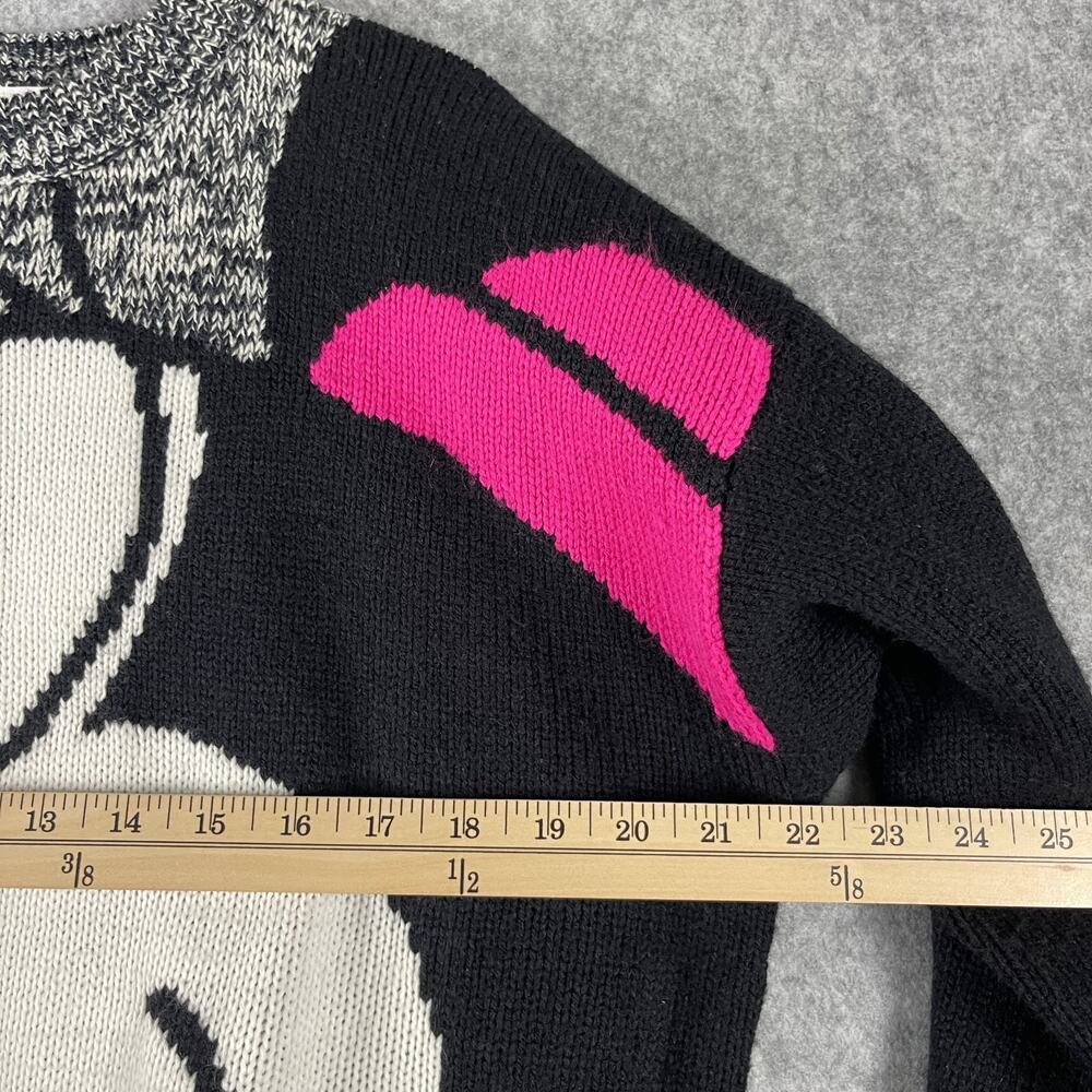 Crew Neck Graphic Minnie Mouse Sweater - Black/Gray/Pink/Teal - Picture 4 of 12